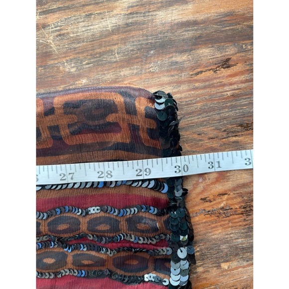 T2‎ VTG Kalamkari Silk Sequin 2 Piece Blouse Skirt - Picture 5 of 9